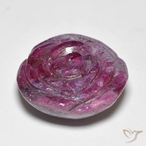 Rubino-Zoisite Viola rossastro naturale da 25.96 ct, Taglio a fiore, Opaco