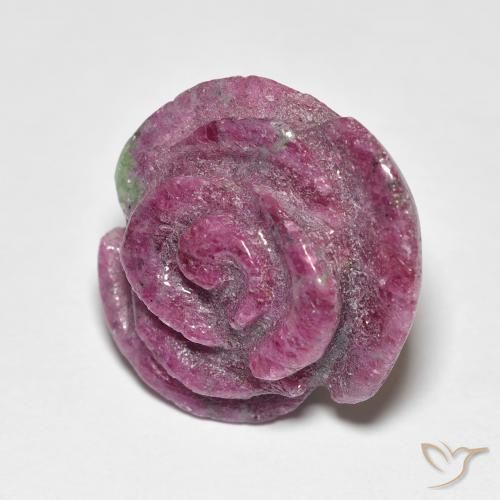 Rubino-Zoisite Viola rossastro naturale da 19.49 ct, Taglio a fiore, Opaco