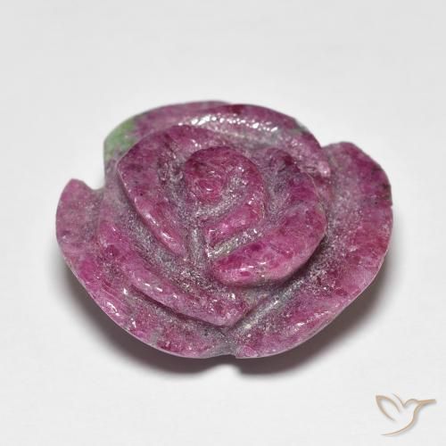Rubino-Zoisite Viola rossastro naturale da 19.49 ct, Taglio a fiore, Opaco
