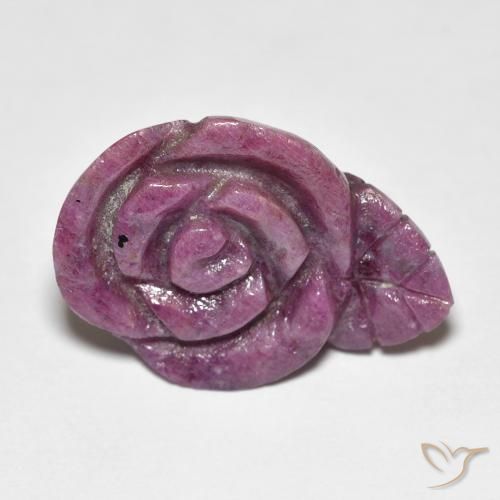 12.79ct Naturale Viola rossastro Rubino-Zoisite, Taglio a fiore, Opaco