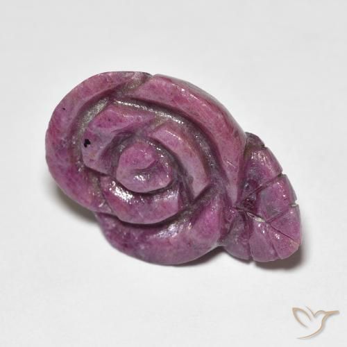 Rubino-Zoisite Viola rossastro naturale da 12.79 ct, Taglio a fiore, Opaco