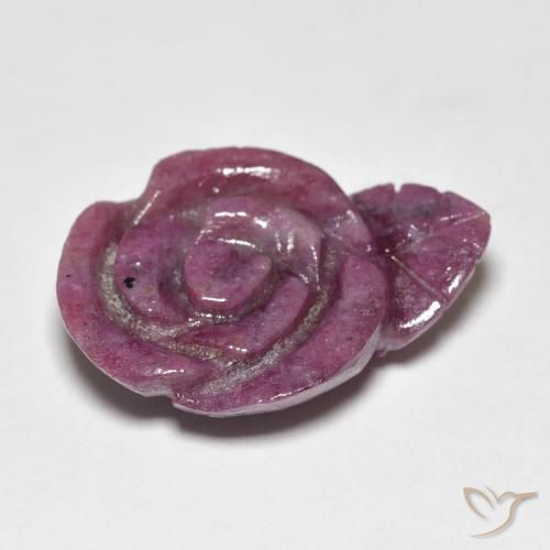 Rubino-Zoisite Viola rossastro naturale da 12.79 ct, Taglio a fiore, Opaco