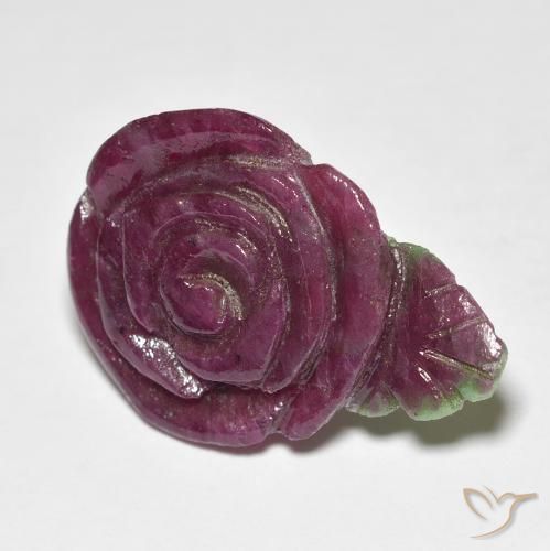 Rubino-Zoisite Multicolore naturale da 16.95 ct, Taglio a fiore, Opaco