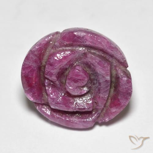 16.66ct Naturale Medium Dark-Purple Rubino-Zoisite, Taglio a fiore, Opaco