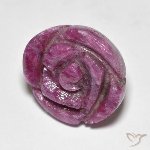 Rubino-Zoisite Medium Dark-Purple naturale da 16.66 ct, Taglio a fiore, Opaco