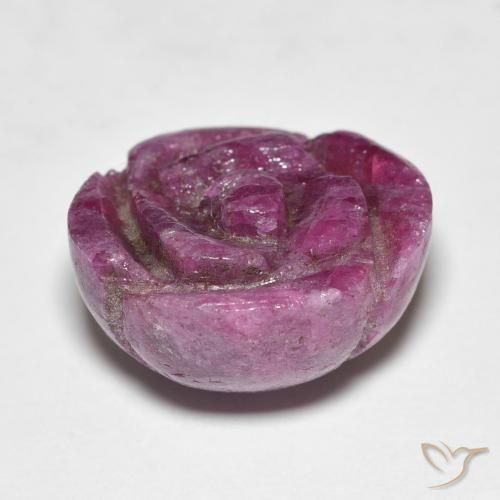 Rubino-Zoisite Medium Dark-Purple naturale da 16.66 ct, Taglio a fiore, Opaco