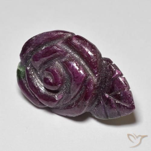Rubino-Zoisite Multicolore naturale da 18.51 ct, Taglio a fiore, Opaco
