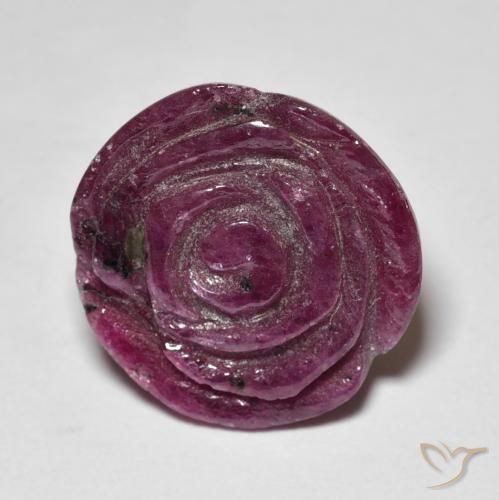 12.14ct Naturale Viola rossastro Rubino-Zoisite, Taglio a fiore, Opaco