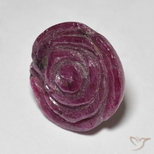Rubino-Zoisite Viola rossastro naturale da 12.14 ct, Taglio a fiore, Opaco