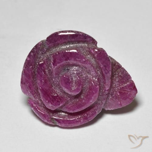 20.39ct Naturale Prugna Viola Rubino-Zoisite, Taglio a fiore, Opaco