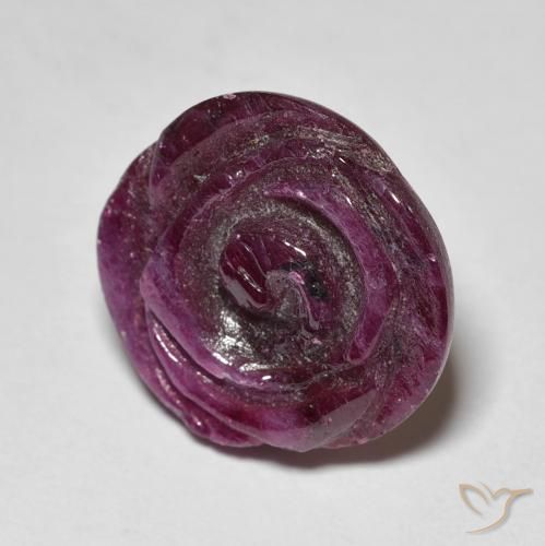 Rubino-Zoisite Medium Dark-Purple naturale da 10.16 ct, Taglio a fiore, Opaco