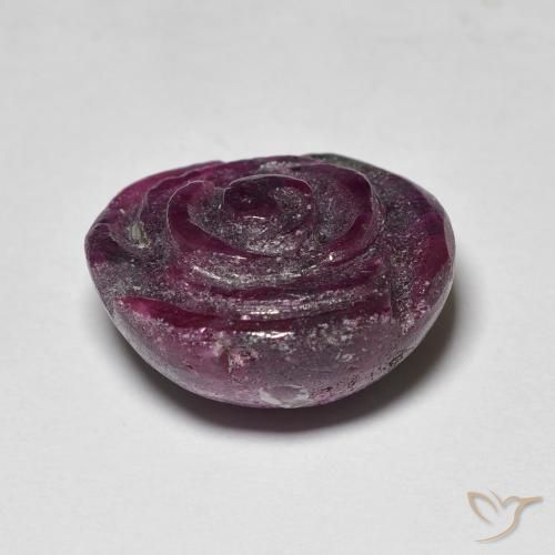 Rubino-Zoisite Viola medio naturale da 19.53 ct, Taglio a fiore, Opaco