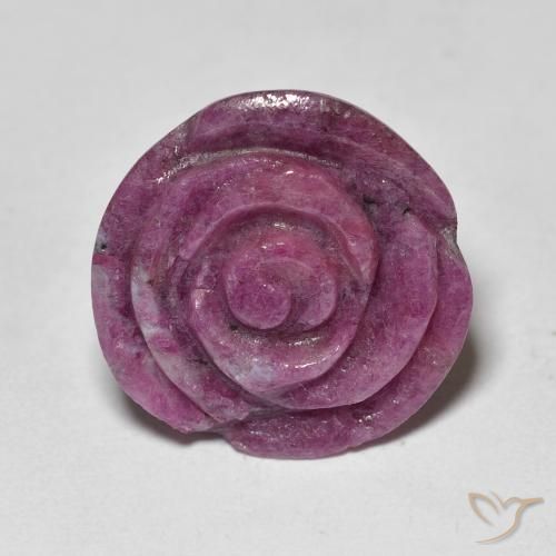 17.81ct Naturale Medium Dark-Purple Rubino-Zoisite, Taglio a fiore, Opaco