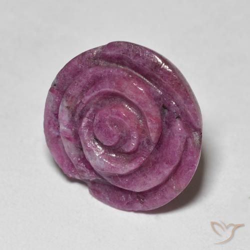 Rubino-Zoisite Medium Dark-Purple naturale da 17.81 ct, Taglio a fiore, Opaco