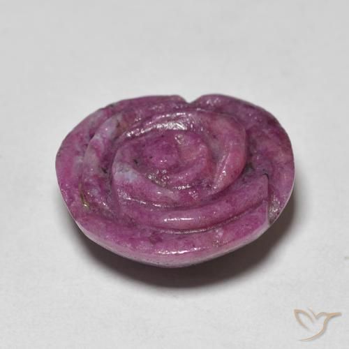 Rubino-Zoisite Medium Dark-Purple naturale da 17.81 ct, Taglio a fiore, Opaco