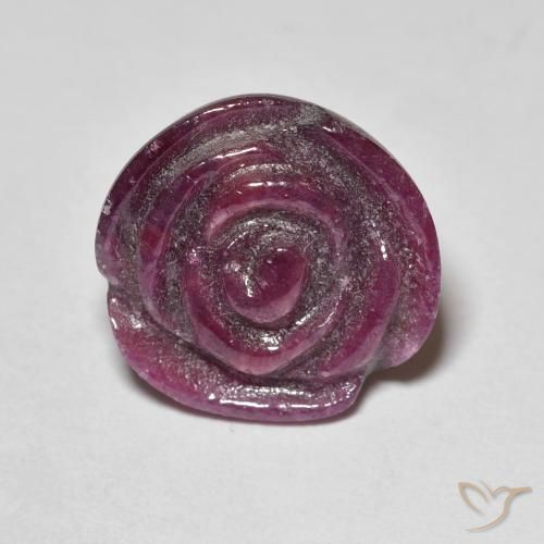 18.07ct Naturale Prugna Viola Rubino-Zoisite, Taglio a fiore, Opaco