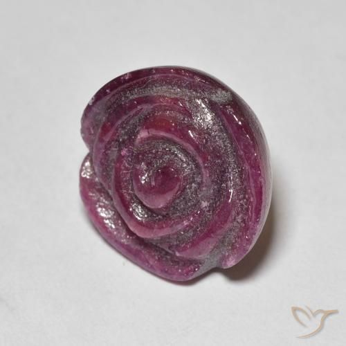 Rubino-Zoisite Prugna Viola naturale da 18.07 ct, Taglio a fiore, Opaco
