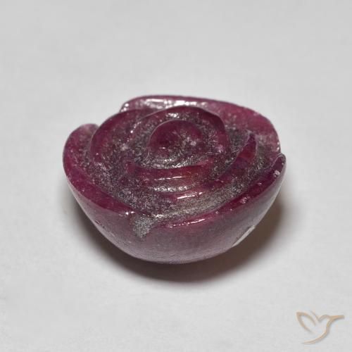 Rubino-Zoisite Prugna Viola naturale da 18.07 ct, Taglio a fiore, Opaco