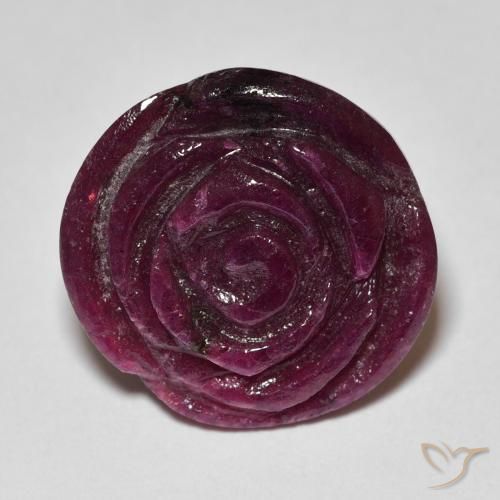 20.61ct Naturale Rosso lampone Rubino-Zoisite, Taglio a fiore, Opaco