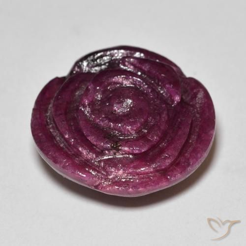Rubino-Zoisite Rosso lampone naturale da 20.61 ct, Taglio a fiore, Opaco