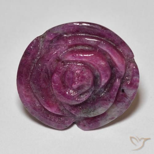 20.50ct Naturale Viola rossastro Rubino-Zoisite, Taglio a fiore, Opaco