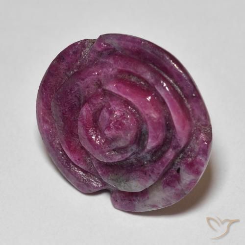 Rubino-Zoisite Viola rossastro naturale da 20.50 ct, Taglio a fiore, Opaco