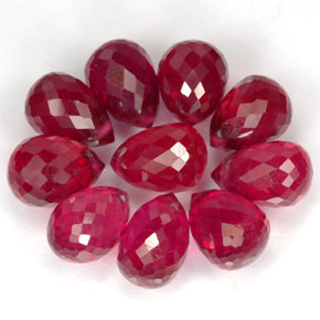 Rubino naturale rosso da  ct, briolette, VS-SI