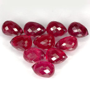 Rubino naturale rosso da  ct, briolette, VS-SI