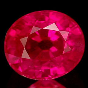 Rubino naturale rosso da 1,39 ct, taglio ovale, VS