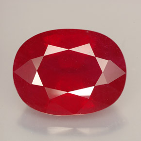 Rubino naturale rosso da 14,27 ct, taglio ovale, VS-SI