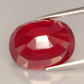 Rubino naturale rosso da 14,27 ct, taglio ovale, VS-SI