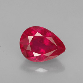 Rubino naturale rosso da 1,43 ct, taglio a pera, VS-SI