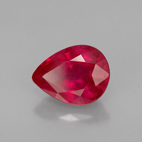 Rubino naturale rosso da 1,43 ct, taglio a pera, VS-SI