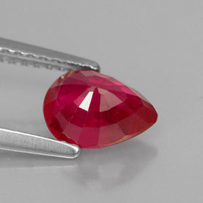 Rubino naturale rosso da 1,43 ct, taglio a pera, VS-SI