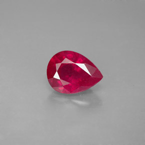 Rubino naturale rosso da 1,49 ct, taglio a pera, VS-SI