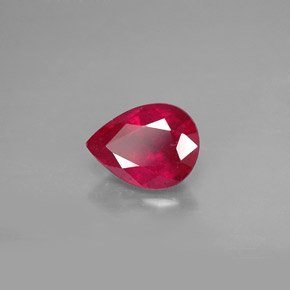 Rubino naturale rosso da 1,49 ct, taglio a pera, VS-SI