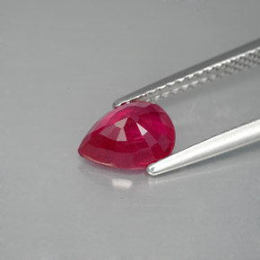 Rubino naturale rosso da 1,49 ct, taglio a pera, VS-SI