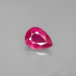 Rubino naturale rosso da 1,45 ct, taglio a pera, VS-SI