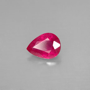 Rubino naturale rosso da 1,45 ct, taglio a pera, VS-SI