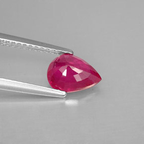 Rubino naturale rosso da 1,45 ct, taglio a pera, VS-SI