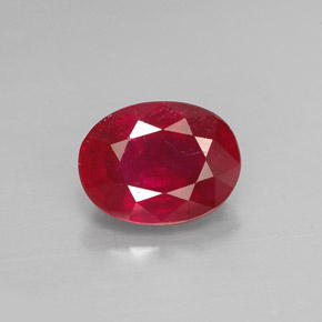 Rubino naturale rosso da 1,82 ct, taglio ovale, SI