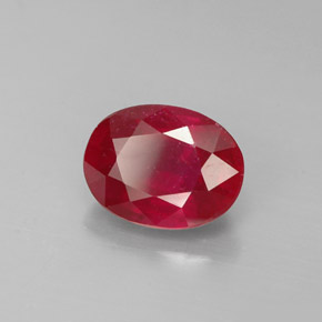 Rubino naturale rosso da 1,82 ct, taglio ovale, SI