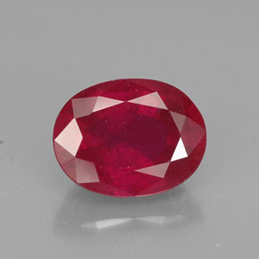 Rubino naturale rosso da 1,93 ct, taglio ovale, SI