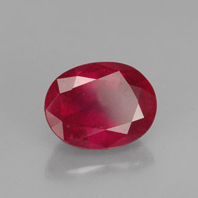 Rubino naturale rosso da 1,93 ct, taglio ovale, SI