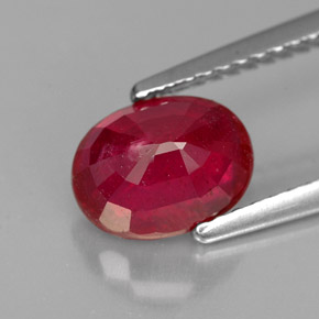 Rubino naturale rosso da 1,93 ct, taglio ovale, SI