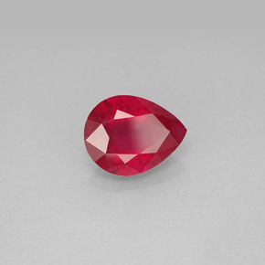 Rubino naturale rosso da 1,96 ct, taglio a pera, VS-SI