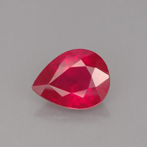 Rubino naturale rosso da 1,91 ct, taglio a pera, VS-SI