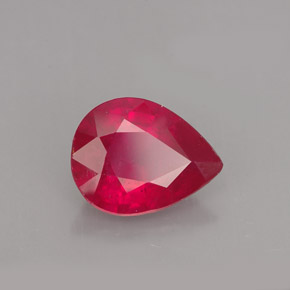 Rubino naturale rosso da 1,91 ct, taglio a pera, VS-SI
