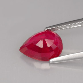 Rubino naturale rosso da 1,91 ct, taglio a pera, VS-SI