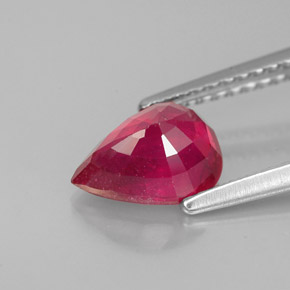 Rubino naturale rosso da 1,66 ct, taglio a pera, VS-SI